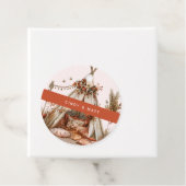 花と羽の付いたBohoテン結婚ツ フェイバータグ (インサイチュ)