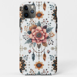 花と羽毛 iPhone 11 PRO MAXケース