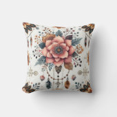 花と羽 クッション (正面)