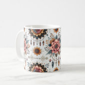 花と羽 コーヒーマグカップ (正面左)