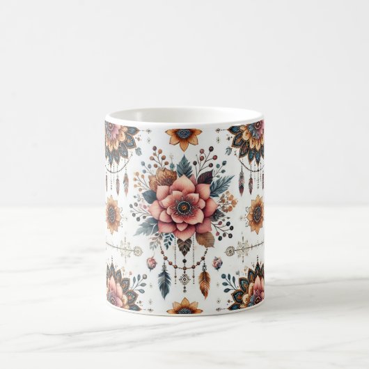 花と羽 コーヒーマグカップ (中央)