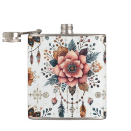 花と羽 フラスク