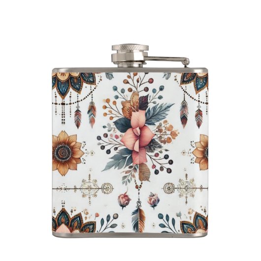 花と羽 フラスク (裏面)