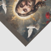 花と聖なる鳩を持ってイエス・キリストを昇華させた 薄葉紙 (詳細)