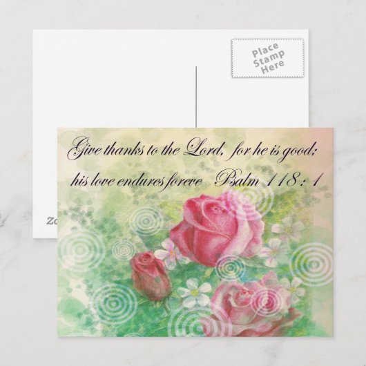 花と聖句 「ローズ」 ポストカード (正面/裏面)