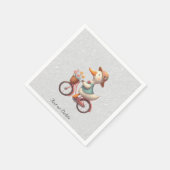 花と自転車のアヒル ナプキン スタンダードカクテルナプキン (角)