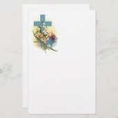 花と船と青い十字 便箋 (正面/裏面)