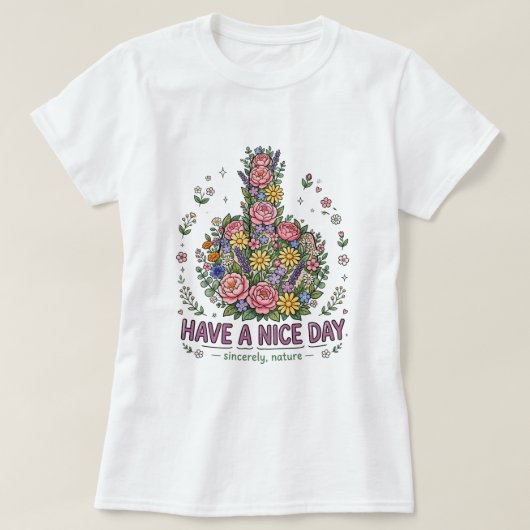花と色で素敵な一日を Tシャツ (デザイン正面)
