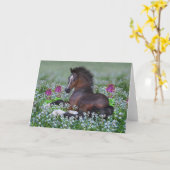 花と花のグリーティ空白のングカード カード (黄色い花)