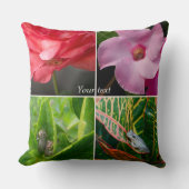 花と花の熱帯性小さな木のカエル葉 クッション (正面)