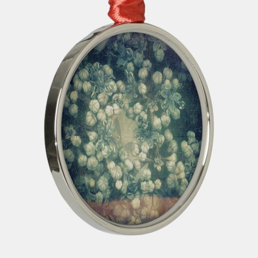 花と花の芽グランジ メタルオーナメント (右)