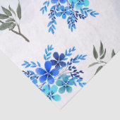 花と花の青い花束を持つパタ葉ン 薄葉紙 (詳細)