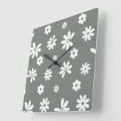 花と花びら2 スクエア壁時計 (傾斜)