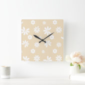 花と花びら7 スクエア壁時計 (ホーム)