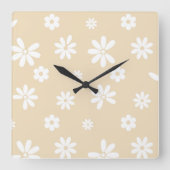 花と花びら7 スクエア壁時計 (正面)