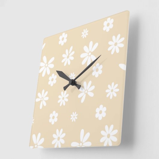 花と花びら7 スクエア壁時計 (傾斜)