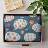 花と花を飾るイースター離れ卵 薄葉紙 (ギフト)