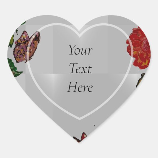 花と花ハート ハートシール (正面)