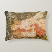 花と花弁の女神、フローラ（Morganによる) アクセントクッション (正面)