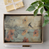 花と若い女性 薄葉紙 (ギフト)