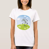 花と草原で踊るアリ Tシャツ (正面)
