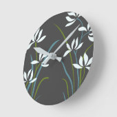 花と草 ラウンド壁時計 (傾斜)