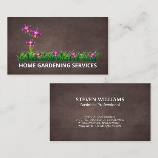 花と草 | 園芸サービス 名刺 (正面/裏面)