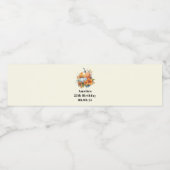 花と葉が咲く秋のカボチャ誕生日 ペットボトルラベル (シングルラベル)