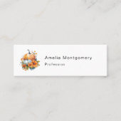 花と葉が咲く秋のカボチャ スキニー名刺 (正面)