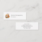 花と葉が咲く秋のカボチャ スキニー名刺 (正面/裏面)