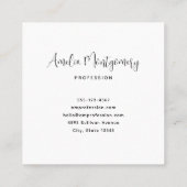 花と葉が咲く秋のカボチャ スクエア名刺 (裏面)