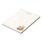 花と葉が咲く秋のカボチャ ノートパッド (回転)