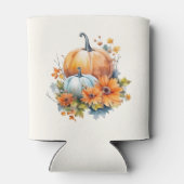 花と葉が咲く秋のカボチャ 缶クーラー (裏面)