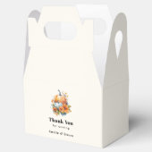 花と葉のある秋のカボチャ結婚ン フェイバーボックス (オープン)