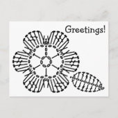 花と葉のかぎ棒グラフのパターン ポストカード (正面)