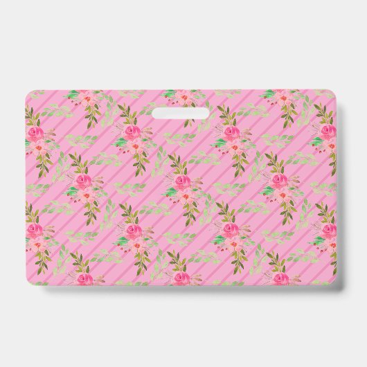 花と葉のオリジナルバッジ バッジ (正面)