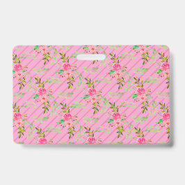 花と葉のオリジナルバッジ バッジ