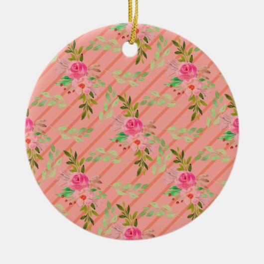 花と葉のセラミック オーナメント (正面)