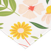 花と葉の庭の模様 ロングテーブルランナー (コーナー)