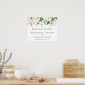 花と葉の彩り リハーサルディナー ウェルカムサイン ポスター (キッチン)