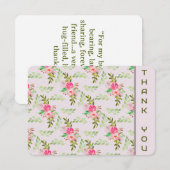 花と葉の感謝カード サンキューカード (正面/裏面)