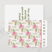 花と葉の感謝カード サンキューカード (正面/裏面)