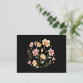 花と葉の水彩画 ポストカード (スタンド正面)