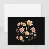 花と葉の水彩画 ポストカード (正面/裏面)