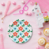 花と葉の紙プレート ペーパープレート (パーティー)