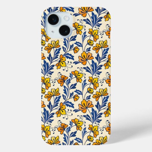 花と葉の繊細なシームレスパターン Case-Mate iPhoneケース (裏面)