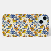 花と葉の繊細なシームレスパターン Case-Mate iPhoneケース (裏面 (横))