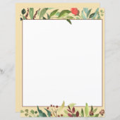 花と葉の額縁紙シート (正面/裏面)