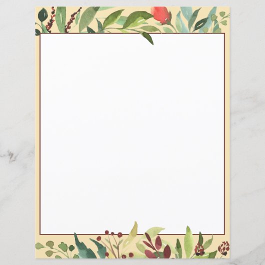 花と葉の額縁紙シート (正面)