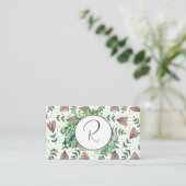 花と葉シンプルの小さな名刺 名刺 (スタンド正面)